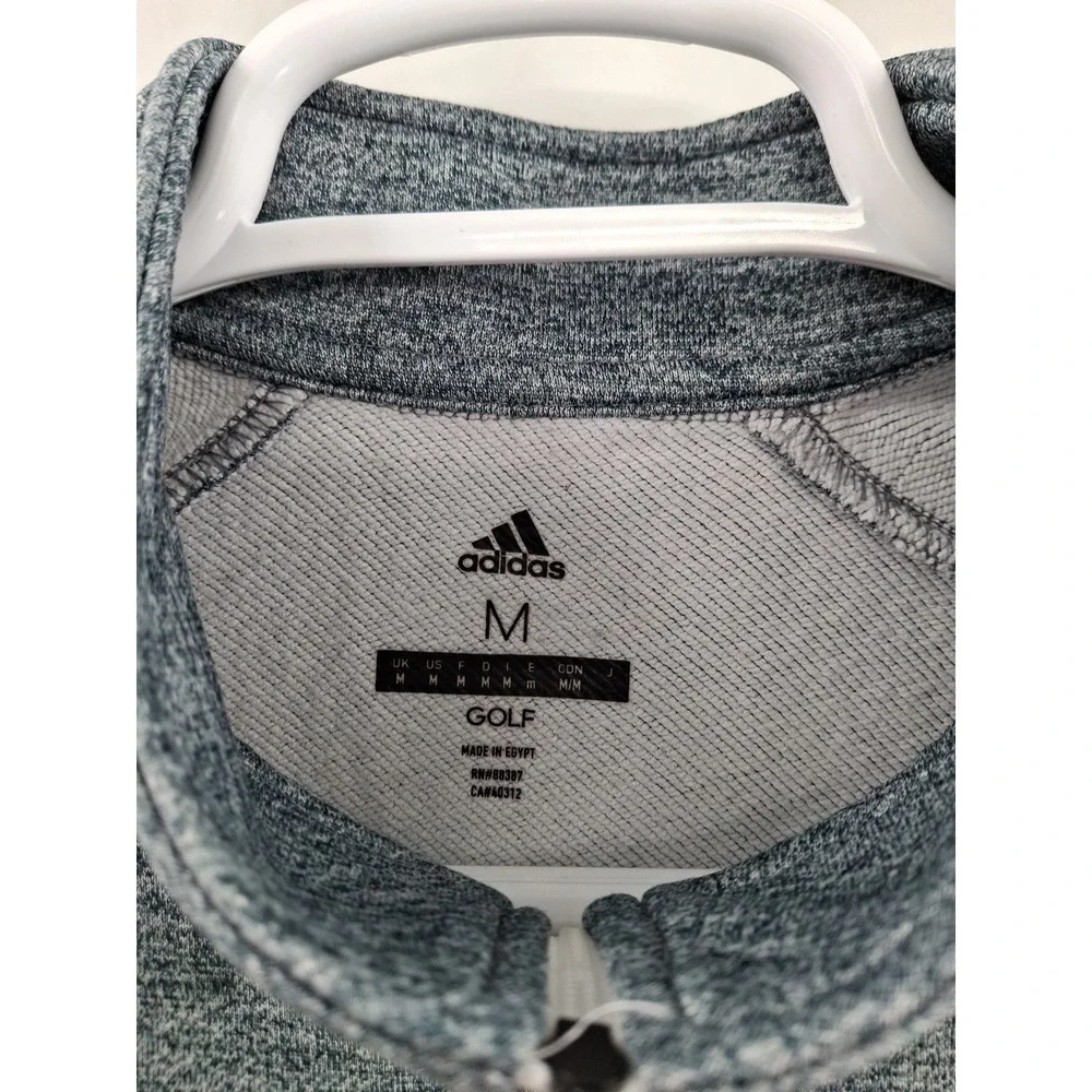Adidas Men's Poly Warm Fleece‎ Pullover Sweat Shirt 1/4 Zip Gray Size Medium